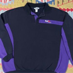 FedEx Freight Stan Herman Long Sleeve Dark Blue & Purple Sweater Men’s 2XL